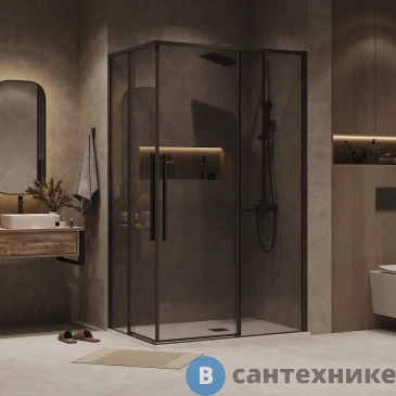 картинка Душевое ограждение Grossman Galaxy (120х80х195) раздвижная, черный матовый, стекло тонированное (300.K33.01.1280.21.10)