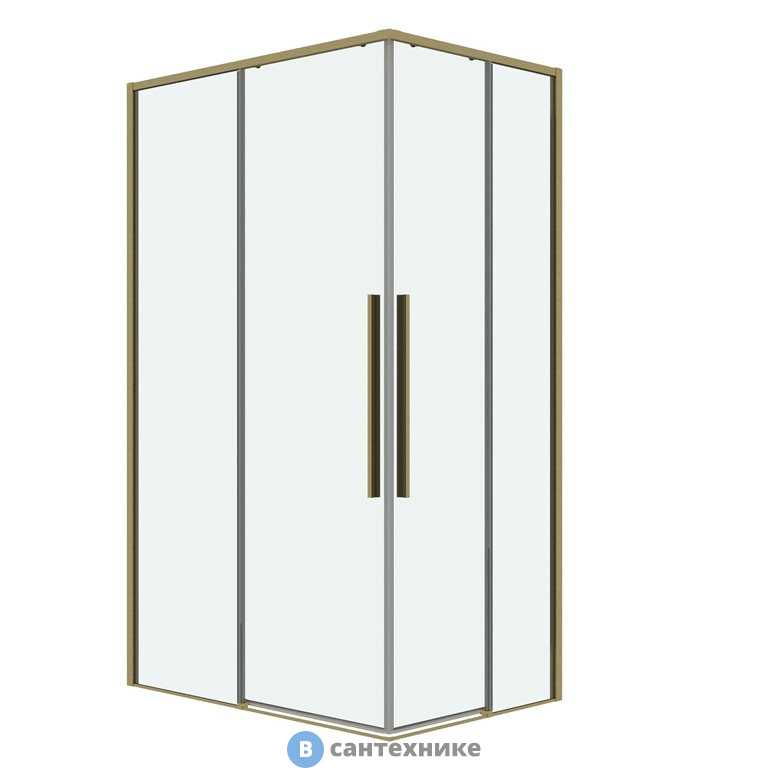 Душевое ограждение Grossman Galaxy 300.K33.01.1190.32.00 (110*90*195) золото сатин, стекло прозрачное, без поддона