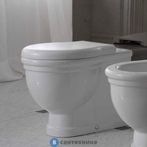 Унитаз без бачка GLOBO Paestum PA025.BI 57*38 см, слив универсальный, с креплений, белый, без сиденья