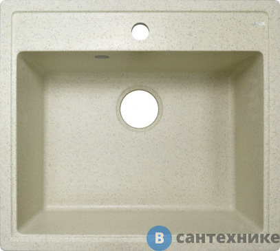 картинка Кухонная мойка AZARIO Litos (570х505х200) бежевый, сифон + герметик (CS00078324)