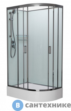картинка Душевая кабина Frank F412/1L Brilliant левосторонняя средний поддон б/к (без крыши)