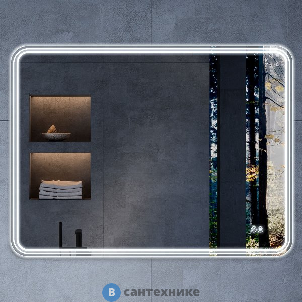 Зеркало Vincea VLM-3MA800-2 800х600 c сенсорным выключателем и диммером, антизапотевание