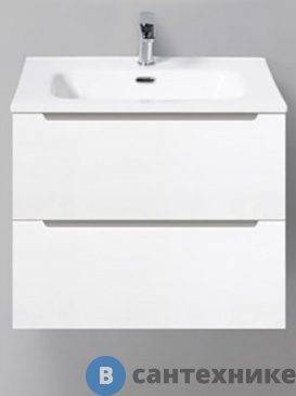 картинка Тумба под раковину BelBagno ETNA-H60 подвесная с двумя выкатными ящиками, с доводчиками, Bianco Lucido, 700x455x600 (ETNA-H60-700-2C-SO-BL-P)