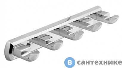 картинка Кронштейн настенный WasserKRAFT Kammel K-8375, 5 крючков металл, хромоникелевое покрытие