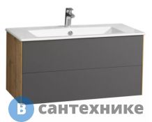 Тумба под раковину Акватон Сохо 100 Дуб Веллингтон/Графит софт (1A258201AJA00)