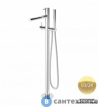 картинка Смеситель Cezares CZR-B-VDP-03 напольный для ванны, золото