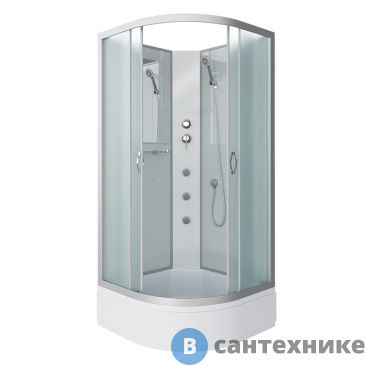 картинка Душевая кабина Niagara NG-3302-14BKG (1000х1000х2000) средний поддон, стекло матовое