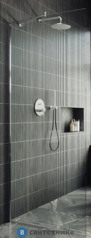 Душевая перегородка в профиле MaybahGlass 1950*790 Стекло 8 мм Бесцветное (MGD-695-5ш)