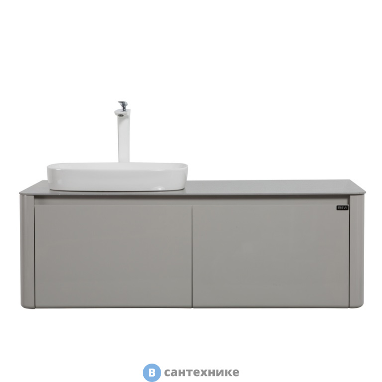 Тумба с раковиной Black&White U915.1200L Blum металлический ящик (1200x545x400)