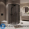 картинка Душевое ограждение Niagara NG-2827-34 BLACK (100*100*195) полукруг, раздвижная, черный матовый, стекло тонир, без поддона