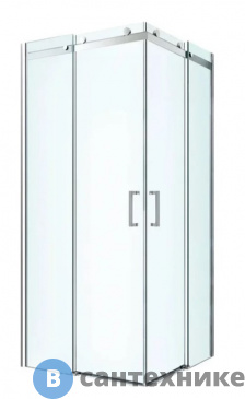 картинка Душевой уголок Berges GELIOS 1000x1000x1950 прозрачное стекло, 8 мм, профиль хром (061027), без поддона
