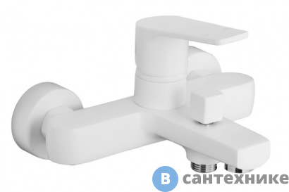 картинка Смеситель AZARIO TREYA AZ-156805126 для ванны с коротким изливом, белый матовый