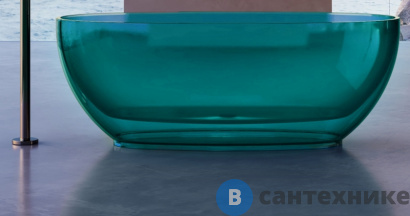 картинка Ванна ABBER Kristall AT9703Aquamarin 170х75 прозрачная бирюзовая