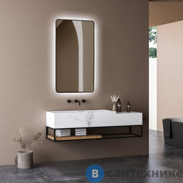 картинка Зеркало ABBER See AG6102SCB с подсветкой, бесконтактный выключатель, диммер, черный