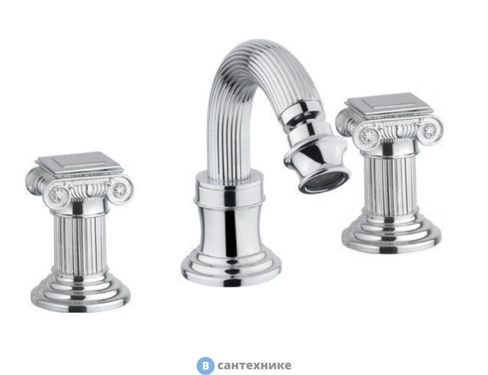 Смеситель Cezares OLIMP-BBS2-01-O для биде на три отверстия с донным клапаном, хром