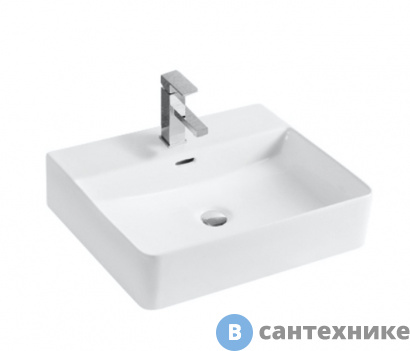 картинка Раковина Orange B04-500W накладная белая глянцевая, 500х420х130 мм