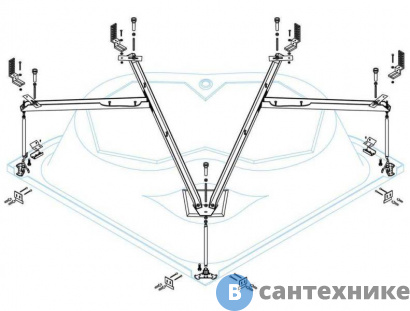 картинка Металлический каркас Cezares CETINA-130-MF для акриловой ванны
