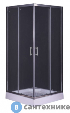 картинка Душевой уголок Taliente TA-09092-1CP квадрат, прозр. стекло 6 мм, хром профиль 90*90*195 см, без поддона