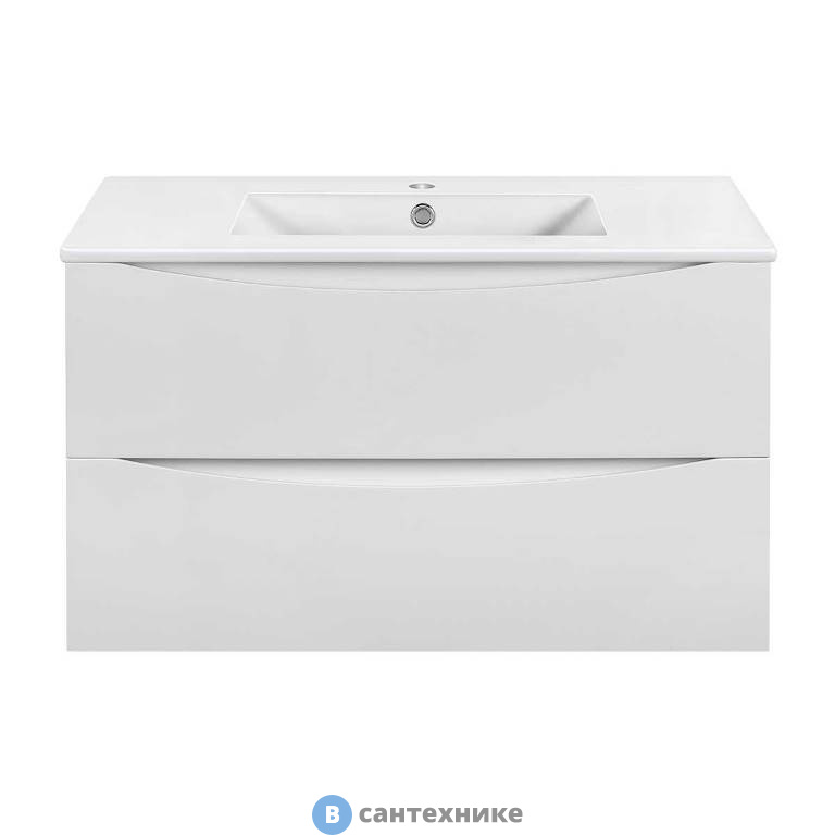 Тумба под раковину Vincea Mia Slim 900 подвесная, 2 выкатных ящика soft close, G.White (VMC-2MC900S1GW)