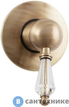 картинка Смеситель Cezares VINTAGE-DIM-02-Sw встраиваемый однорычажный для душа, бронза, Swarovski