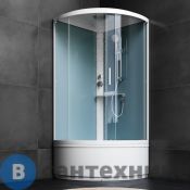 Душевая кабина АМ.РМ X-Joy W88C-401A-090WT Deep 90x90, 1/4 круга, профиль белый, стекло прозрачное