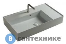 Раковина TECLA TWENTY TW08011 чаша слева, белый глянцевый, 81x46x12,5