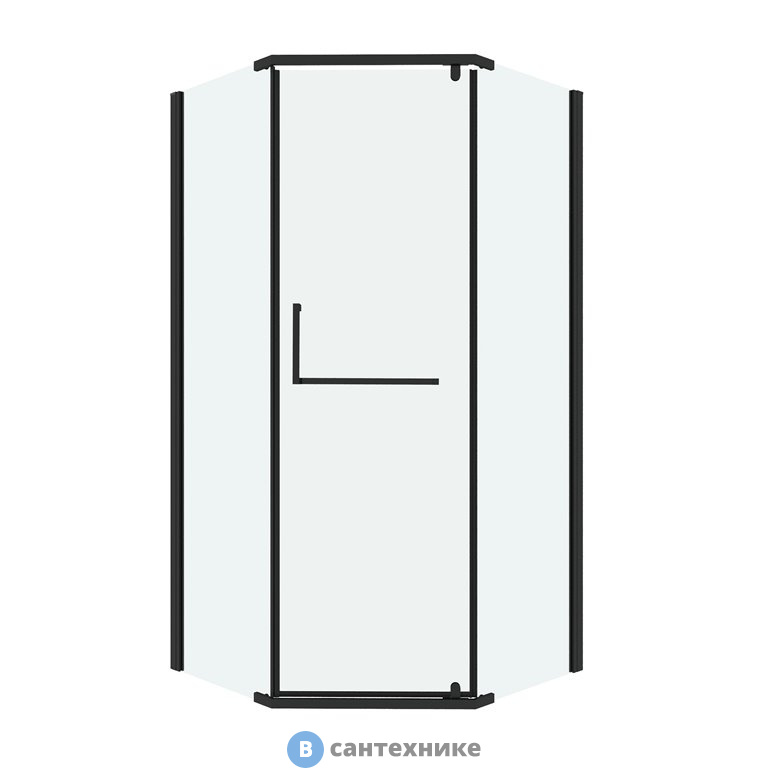 Душевое ограждение Grossman Pragma 302.K33.03.9090.21.00 (90*90*195) трапеция, распашн, черн. матов, стекло прозрачн, без поддона