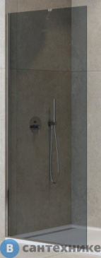 картинка Душевая перегородка Cezares LIBERTA-L-1-TB-100-GR-Cr универсальная с односторонним входом, стекло графит, профиль хром, 1000x1950 мм