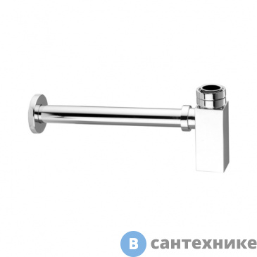 картинка Сифон Gattoni Accessori квадратный под донный клапан 1/1,4" для раковины, хром (0162/00C0)