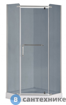 картинка Душевой уголок Loranto CS-816S B (GRAY) 100*100*200 с низким поддоном 13 см, серое стекло, профиль сатин