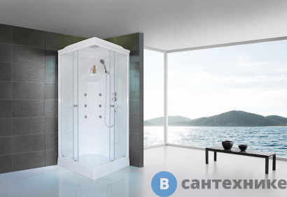 картинка Душевая кабина Royal Bath RB 90HP2-T 900x900x2170 (прозрачное) (RB90HP2-T)