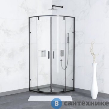 картинка Душевой уголок RGW CL-55B 90*90*185 Чёрный/ Прозрачное (72095599-14), без поддона