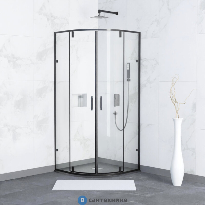 Душевой уголок RGW CL-55B 90*90*185 Чёрный/ Прозрачное (72095599-14), без поддона