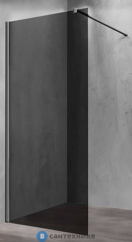 Душевая перегородка Vincea Walk-In VSW-1H120CGGM, 1200*2000, вороненая сталь, стекло тонированное