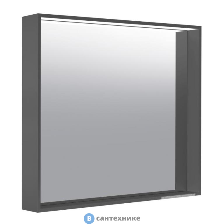 Зеркало Keuco PLAN 33098112500 с подсветкой, с подогревом, 800x700x105 мм, лакированный алюминий (антрацит)