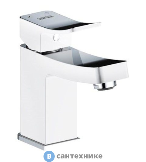 Смеситель WasserKRAFT Aller 1063 White для раковины латунь, комбинированное покрытие