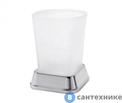 картинка Стакан для зубных щеток WasserKRAFT Amper K-5428 металл, хромоникелевое покрытие, матовое стекло