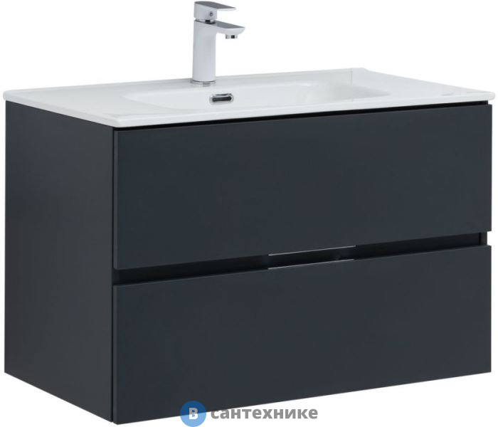 Тумба под раковину Aquanet Алвита new 80 антрацит (277515)