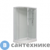 Душевая кабина Sapbox 1100R (1100*800*2100) крыша стекло, стекло белый/прозрач 4 мм, профиль белый (SB1100R-110-02-WTR-W)