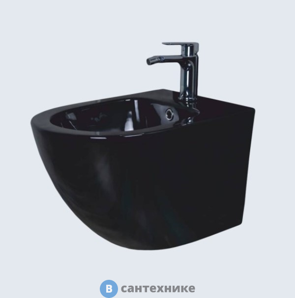 Биде GID-ceramic BDP-96BL подвесное чёрный глянцевый (480х370х325)
