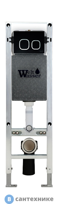 Инсталляция WELTWASSER WW AMBERG 350 ST BL для унитаза, чёрная клавиша