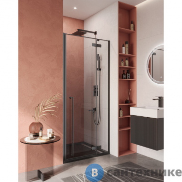 картинка Душевая дверь CEZARES LINER-B-12-90-C-NERO-L без поддона