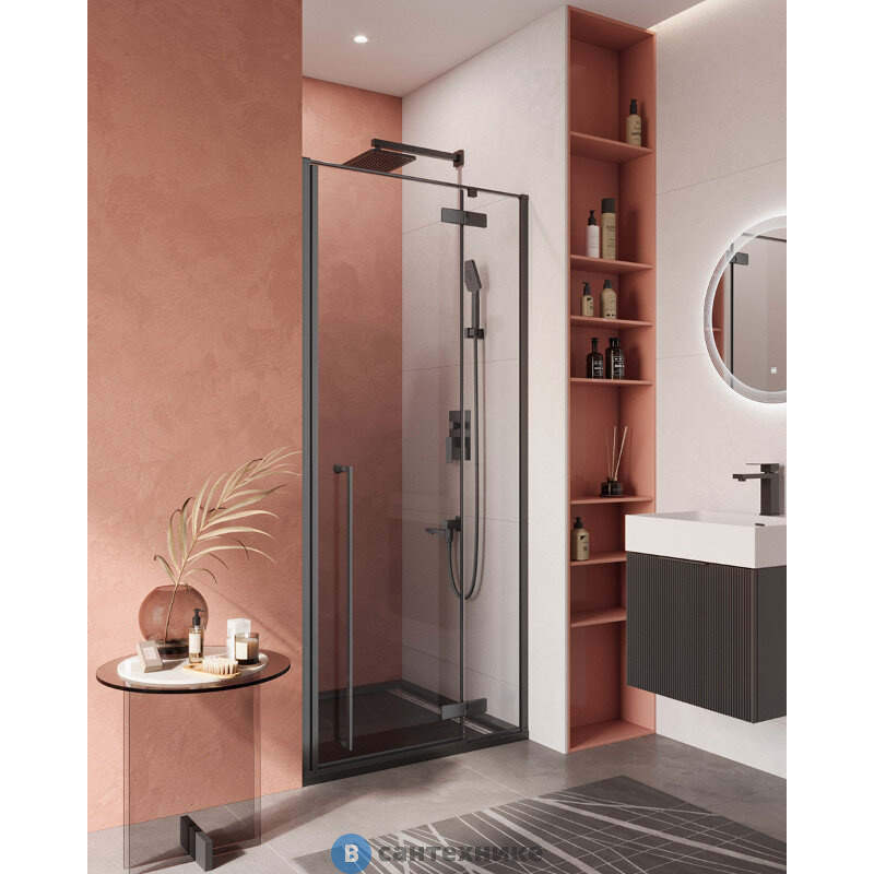 Душевая дверь CEZARES LINER-B-12-90-C-NERO-L без поддона