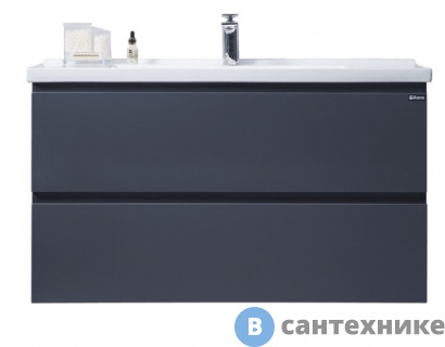 картинка Тумба с раковиной Orans BC-4023-1000 цвет: чёрный MFC061/MDF PU022 (1000x480x570)