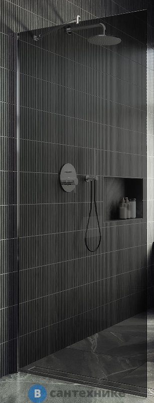 Душевая перегородка в профиле MaybahGlass 1950*790 Стекло 8 мм Графит (MGD-698-5ш)