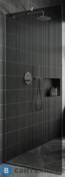 картинка Душевая перегородка в профиле MaybahGlass 1950*790 Стекло 8 мм Графит (MGD-698-5у)