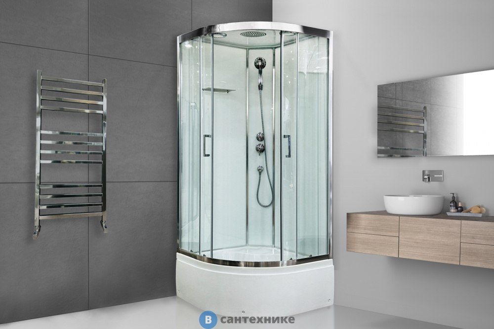 Душевая кабина Royal Bath FATO RB 100CK-T-CH (прозрачное) (RB100CK-T-CH FATO)