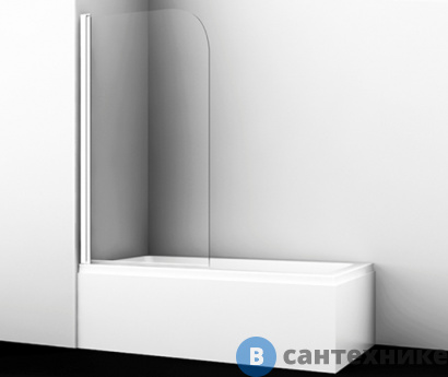 картинка Стеклянная шторка WasserKRAFT Leine 35P01-80 White на ванну