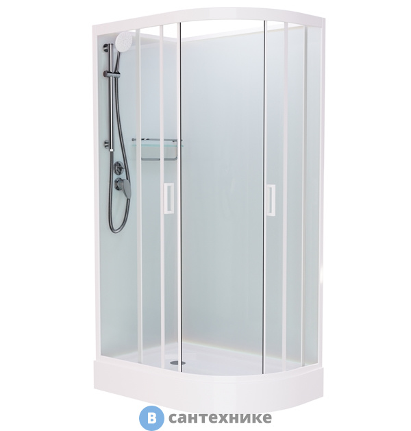 Душевая кабина Frank F418L White левосторонняя б/к  (без крыши)
