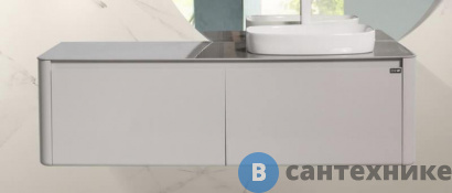 картинка Тумба с раковиной Black&White U915.1400R Blum металлический ящик (1400x545x400)